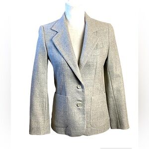 Vintage Hunters Run Gray Wool Two Button Blazer With Pockets Size 9